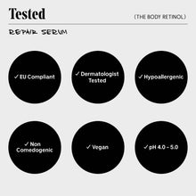 Load image into Gallery viewer, The Body Retinol - Repair Serum With 0.1% Pure Retinol, 10% AHA + 5 Peptides