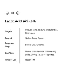 Lactic Acid 10% + HA 2% Exfoliating Serum